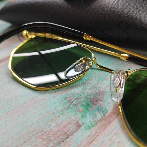 Ray-Ban Hexagonal Sunglasses RB3548N 001 52mm Gold Frame Green Classic main image 6